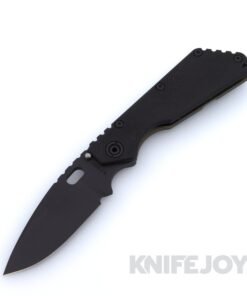 Mick Strider Knives SMF Black New Top Swedge Magnacut Blade with Black G10 / Titanium Strider Stripe Handle