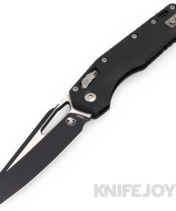 MICROTECH Standard Issue 210-1FLGTBK MSI Ram Lock Folder Single Edge Stonewash Standard Blade with Fluted Black G10 Handles