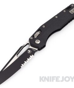 MICROTECH Standard Issue 210-2FLGTBK MSI Ram Lock Folder Single Edge Partial Serrated Blade with Fluted Black G10 Handles
