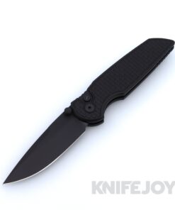 Pro-tech Knives PT-INT106-Operator Tactical Response 3 Operator Integrity Double Thumbstud Manual DLC S35VN Blade with Relic Textured Black Aluminum Handles / Tritium Button / Deep Carry Clip