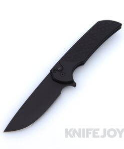 Pro-tech Knives MX106-OPERATOR Gridlock Mordax Flipper Sterile DLC Magnacut Plain Blade with Tritium Button and Gridlock Textured Black Handle