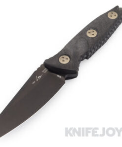 MICROTECH 93M-1DLCCFS Fixed Blade SOCOM Alpha MINI Signature Series Warcom DLC Single Edge Stonewash Standard Blade with Carbon Fiber Handles