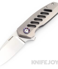 Enrique Pena Custom Orcah Flipper Plain Satin Blade with Fluted Titanium Scales/ Dark Zircuti Clip