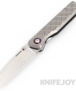 Enrique Pena Custom Luxe Flipper Plain Satin Blade with Fluted Titanium Scales/ Dark Zircuti Clip
