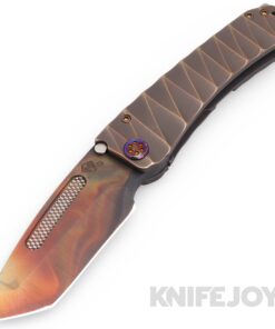 Medford Knives Marauder-H (Full Sized Handles) S45VN Etched Vulcan Tanto Blade with Predator Handles/ Flamed Hardware and Clip