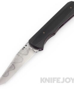 Chuck Gedraitis Custom Knives Titan Marauder Auto Knife W-2 Blade with Hamon Micarta Scales/ Ti Liners/ Timascus Clip