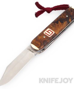 Chuck Gedraitis Custom Knives Switch Army Switchblade Knife CPM 154 Blade with Desert Ironwood/ Antique Westinghouse Micarta Scales/ TI Liners Spacers and Spring