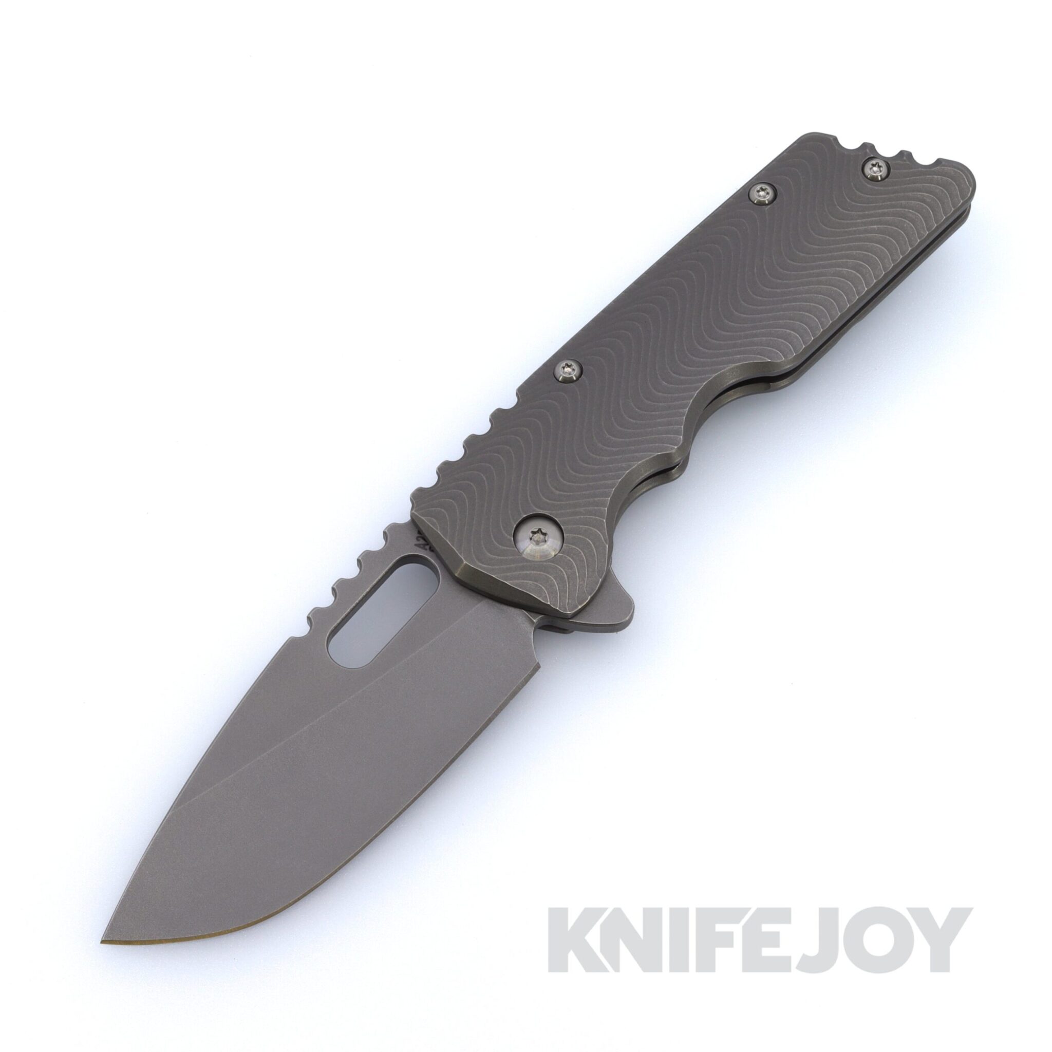 Attn2Detail Mercantile Knives SBP Large MK2 Stonewash S30V Drop Point Blade with Stonewash "Flow" Titanium Handles