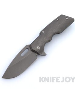 Attn2Detail Mercantile Knives SBP Medium MK1 Stonewash S30V Drop Point Blade with Stonewash "Flow" Titanium Handles