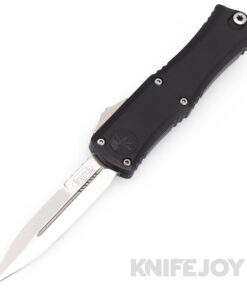 MICROTECH 1701M-10 Mini Hera Auto OTF Bayonet Standard Blade with Black Aluminum Handles/ Crud Kutter and Dual Fuel Drive Train
