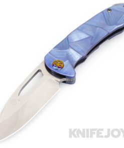 Medford Knives On Belay Texas Blade Show 2024 S45VN Satin Standard Blade with Blue Stained Glass Handles/ Flamed Hardware and Clip