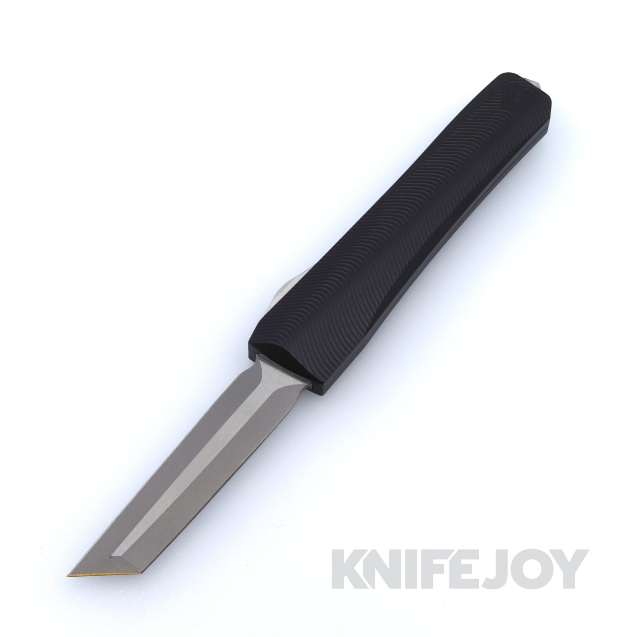 Core Edge 0331 Pulsar Black OTF Aluminum Chassis with Double-Edged Tanto Magnacut Blade Blasted / Satin Flats and Stainless Hardware