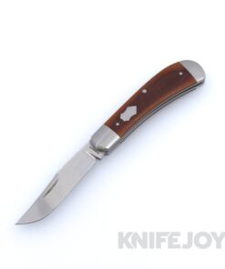 Enrique Pena Custom Slipjoint Trapper Clip Point Plain Satin Blade with Red Micarta Scales