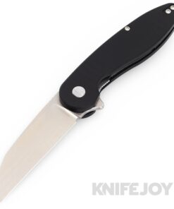 American Blade Works Model 1 V6 Flipper Stonewash Wharncliffe Magnacut Blade with Black G10 Handles