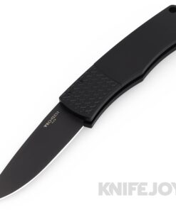 Pro-tech Knives PTBR-1.7 Auto Magic Whiskers Plain Black DLC Coated Blade with Black Textured Bolster/ Black Handles