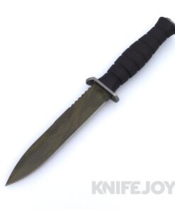 Defiant 7 Knives M320 Tiger Stripe Cerakote 3V Blade with Black Polymer Handles