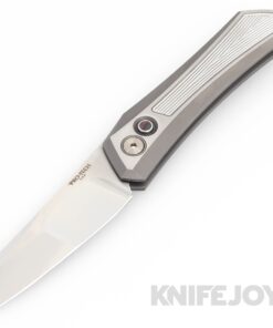 Pro-tech Knives PT-TEX24-OLIGARCH Sinkevich Oligarch Auto Custom Prototype Mike Irie Compound Blade with 17-4 Hardened Stainless Steel Handles/ Pearl Push Button/ Blade Show Texas 2024