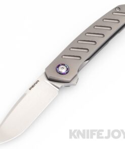 Enrique Pena Custom Cobra Flipper Plain Satin Blade with Fuller Engraved Titanium Scales/ Dark Zircuti Clip
