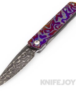 Enrique Pena Custom Deville Front Flipper Chad Nichols Intrepid Damascus Blade with Zircuti/Titanium Scales/ Dark Zircuti Clip