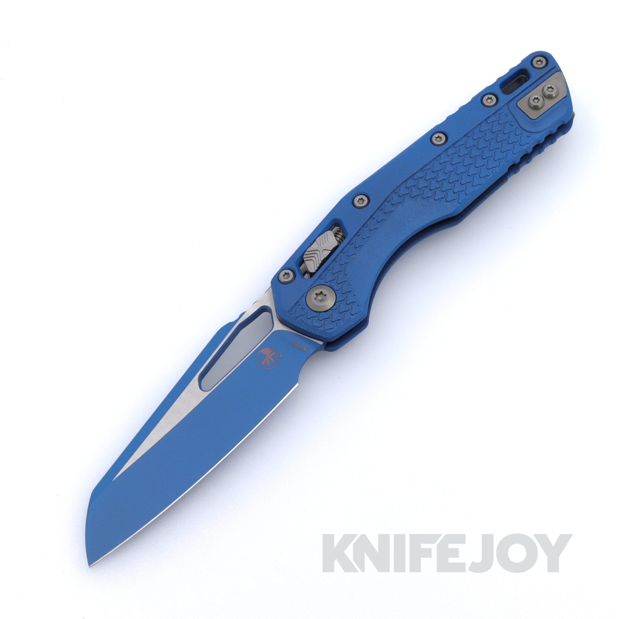 MICROTECH Standard Issue 210T-1PMCBL MSI RAM-LOK Folder Single Edge Polymer Blue Cerakote Sheepsfoot Blade with Injection Molded Tri-Grip Handle