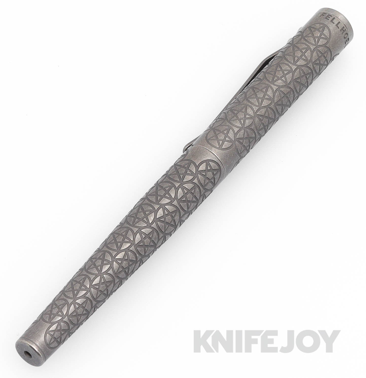 Fellhoelter The Mark 22 Black Charpie with Stonewash Titanium Engraved Pentagram MZZ