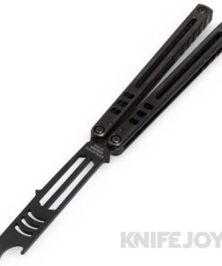 Squid Industries Knives Madko Trainer Balisong Butterfly Knife DLC Blade with DLC Titanium Handles