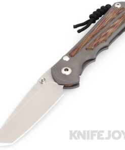 Chris Reeve Knives Large Inkosi Plain Magnacut Tanto Blade with Natural Canvas Micarta Inlay/ Titanium Handles