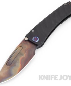 Medford Knives Marauder-H S45VN Vulcan Drop Point Blade with DLC Peaks & Valleys Handles/ Flamed Hardware and Clip