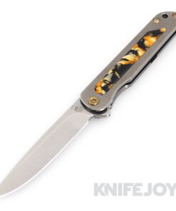 Medford Knives T-Bone S45VN Tumbled Drop Point Blade with Tumbled Tortoise Shell Inlay Handles/ Tumbled Spring/ Bronze Hardware and Clip
