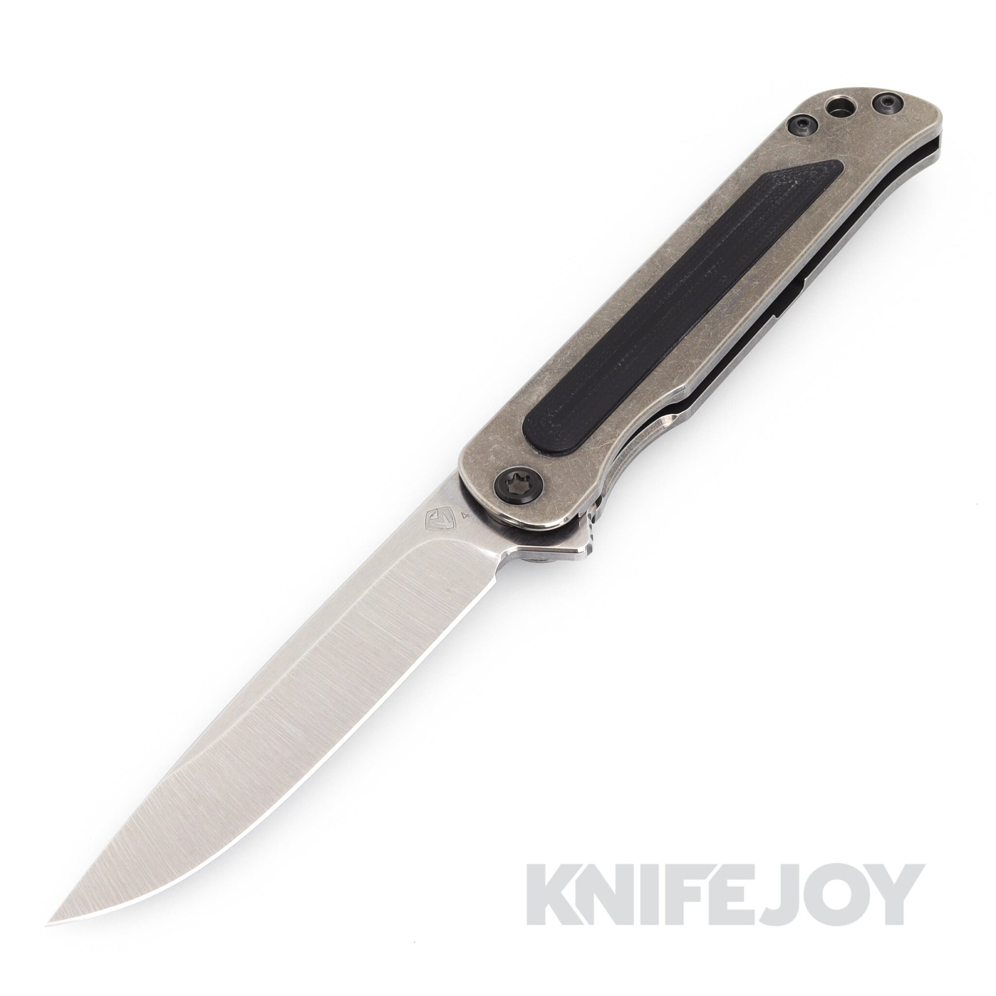 Medford Knives T-Bone S45VN Tumbled Drop Point Blade with Tumbled Black G10 Inlay Handles/ Tumbled Spring/ Black Hardware / DLC Clip