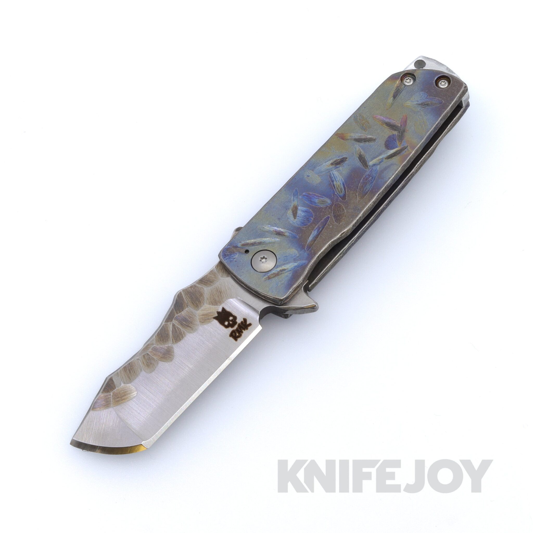 RichMade Knives Stingray 440C Stainless Steel Blade with Flamed and Scored Titanium Scales