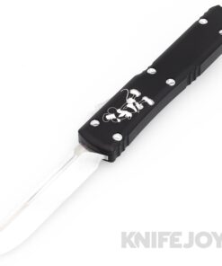 MICROTECH 121-1SB Ultratech OTF Auto Single Edge Signature Series "Steamboat Willie" Stonewash Standard Blade with Steamboat Willie Aluminum Handles