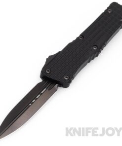 MICROTECH 142-1CT-DSH Combat Troodon OTF Auto Signature Series Double Edge Standard Blade with Delta Frag Shadow Fluted Alum Handles/ Nickel Boron Internals/DLC Hardware
