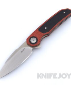 Johan vd Walt JB3 Custom Flipper with M390 Modified Sheepsfoot Satin Blade and Sedona Burlap Micarta Scales with Black Richlite Inlays