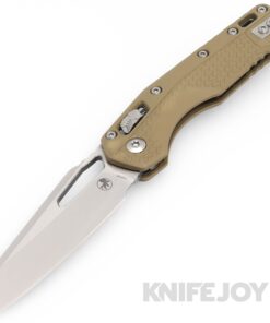 MICROTECH Standard Issue 210T-10PMOD MSI Ram Lock Folder Single Edge Stonewash Standard Blade with OD Green Polymer Tri-Grip Handles