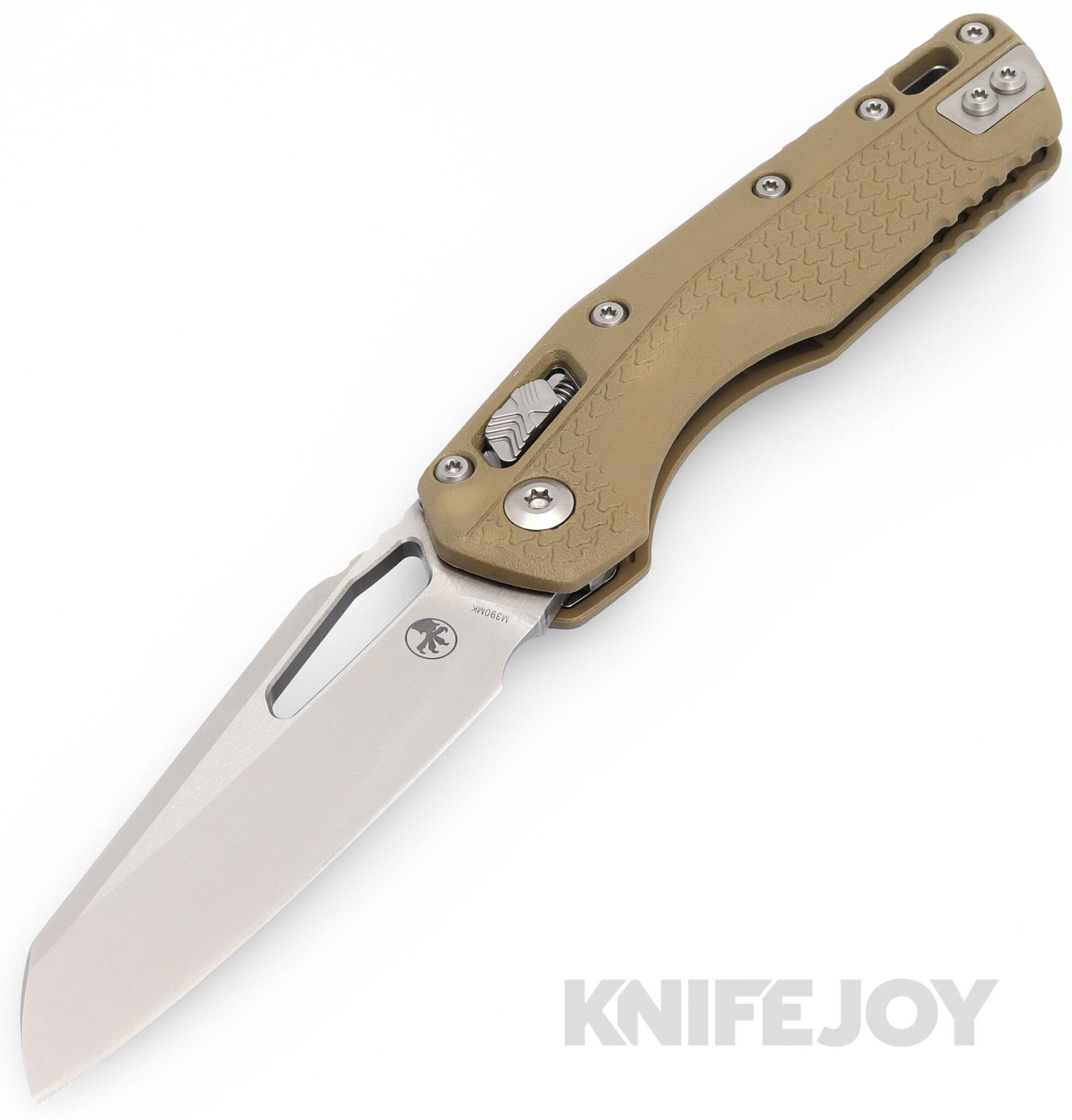 MICROTECH Standard Issue 210T-10PMOD MSI Ram Lock Folder Single Edge Stonewash Standard Blade with OD Green Polymer Tri-Grip Handles