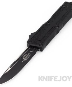 MICROTECH 1278-1T PR Scarab II Gen III Auto OTF Single Edge Tactical Standard Blade with Black Aluminum Handles