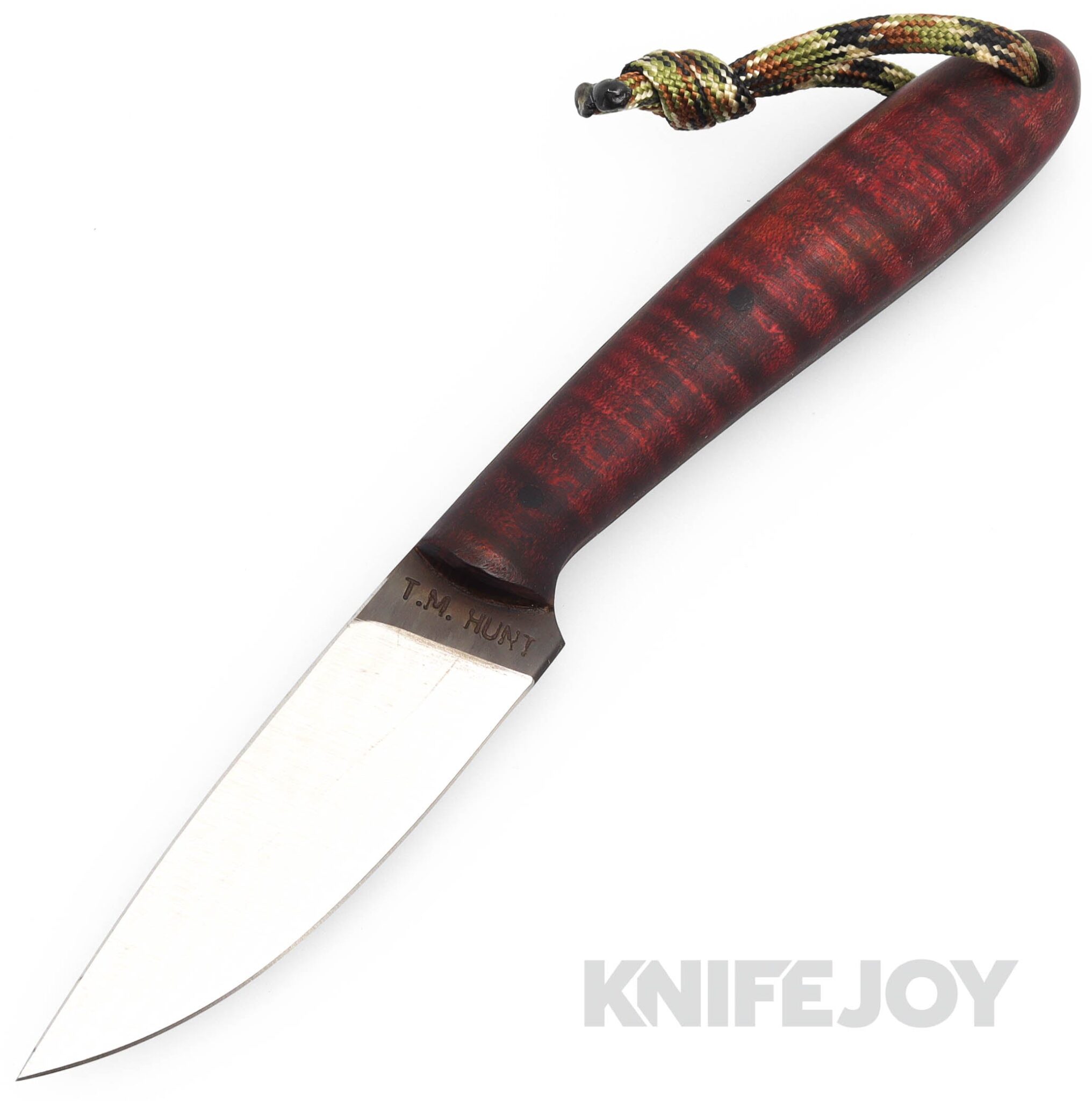 T.M. Hunt Custom Knives Bird & Trout Fixed Blade with Brown Curly Maple Handles