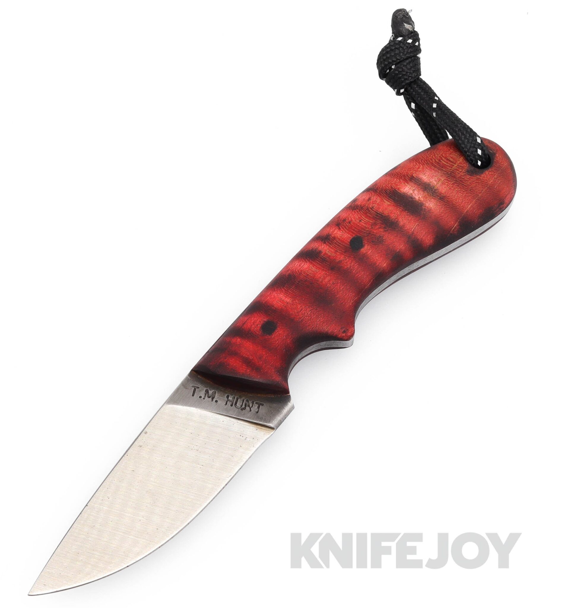 T.M. Hunt Custom Knives Hedgehog Fixed Blade with Red Curly Maple Handles