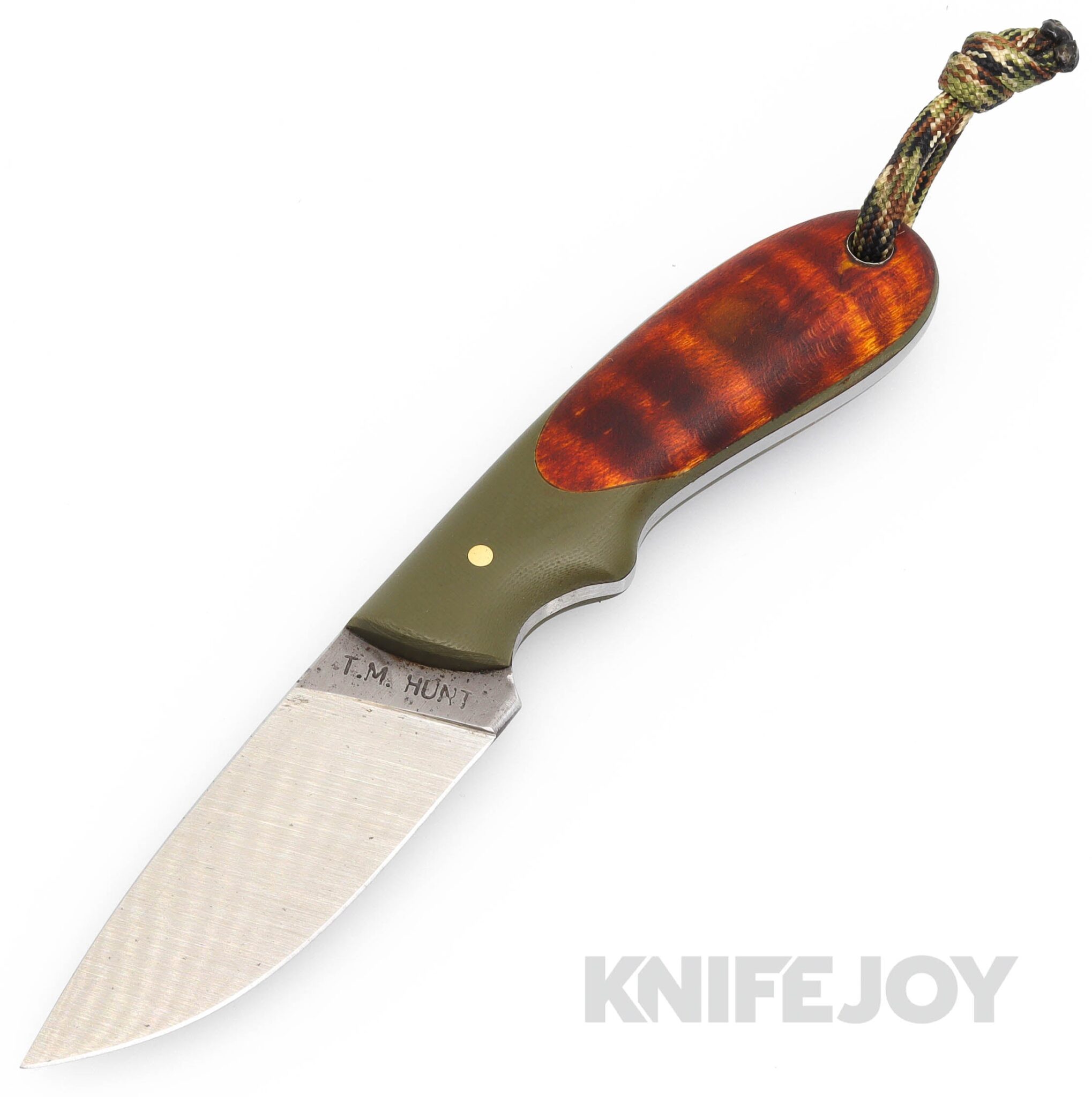 T.M. Hunt Custom Knives Magua Fixed Blade with Curly Maple Inlay Handles