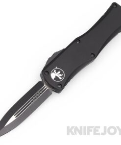 MICROTECH 702-1T Hera Auto OTF Double Edge Black Standard Blade with Black Aluminum Handles
