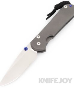 Chris Reeve Knives Large Sebenza 31 Drop Point Magnacut Blade with Plain Titanium Handles and Double Blue Lugs