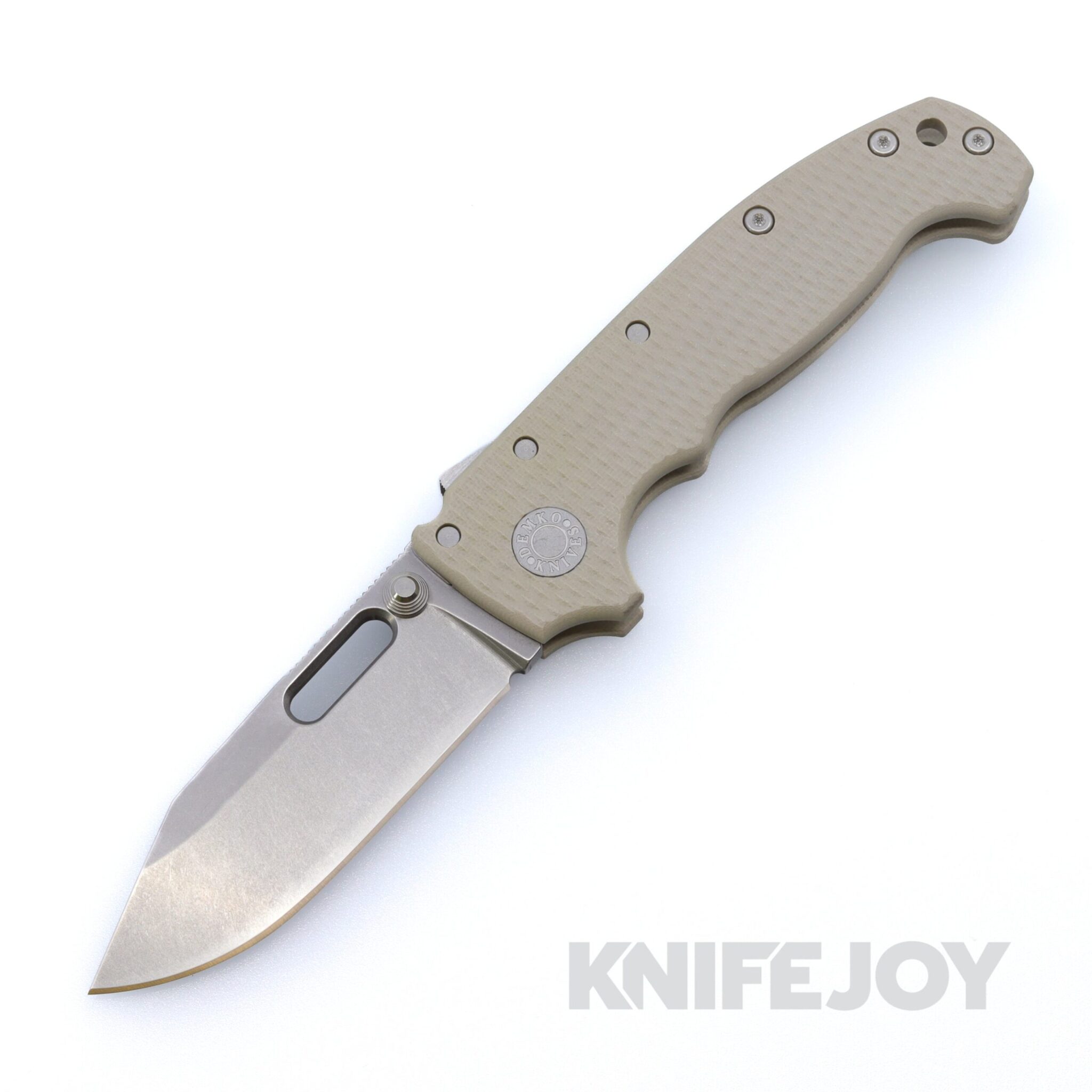 Demko Knives MGAD20 V2 Clip Point Magnacut Blade with Tan Textured G10 Handles