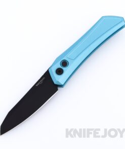 Pro-tech Knives PT-DS103-T.Blue Auto Sinkevich Design Oligarch Auto DLC Black Magnacut Blade with Solid Turquoise Blue Aluminum Handles