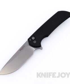 Pro-tech Knives MX105-Gridlock Mordax Flipper Stonewash Magnacut Plain Blade with Gridlock Textured Black Handle