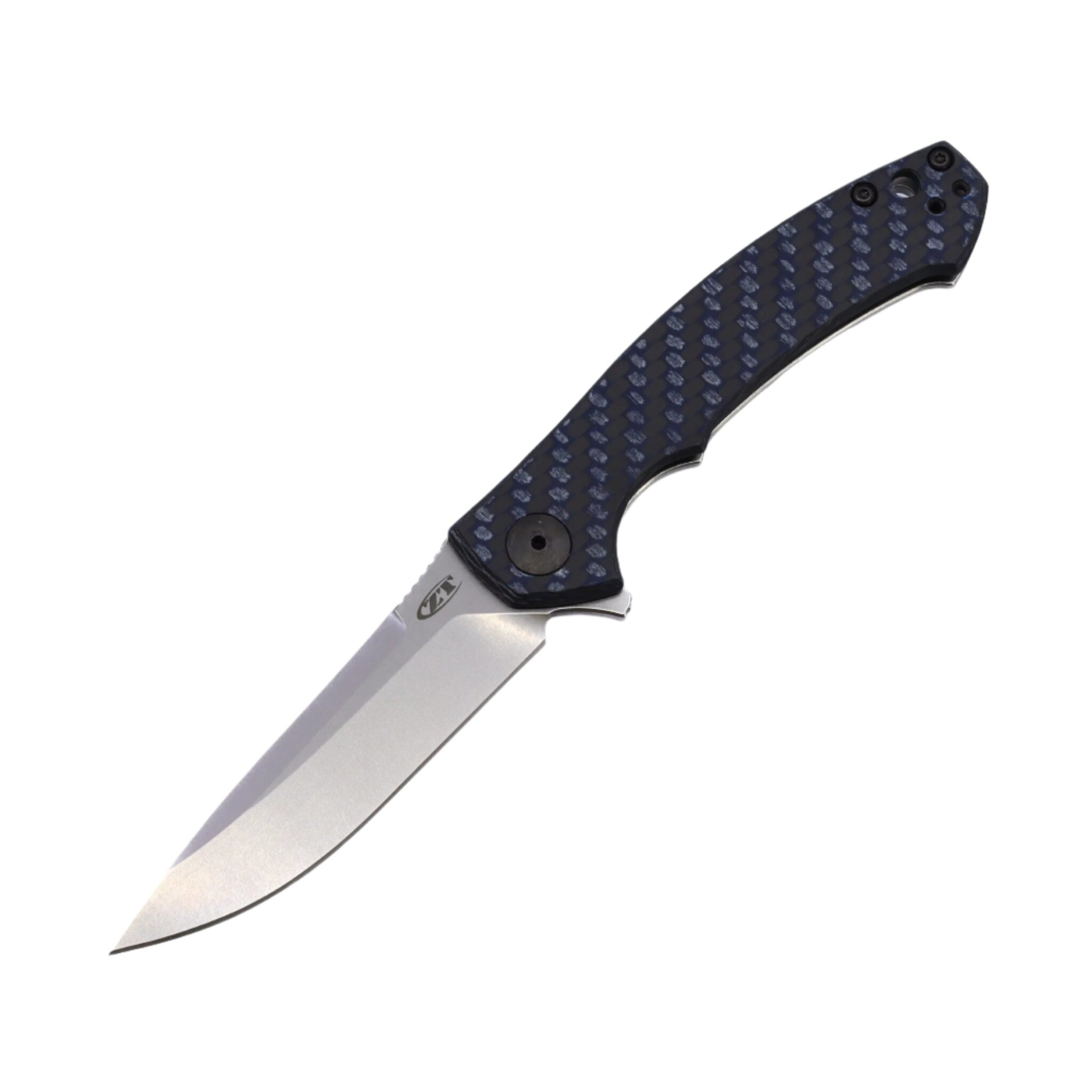 Zero Tolerance Knives 0450BLUCF Sinkevich Stonewash Magnacut Blade with Blue Carbon Fiber / Titanium Handles