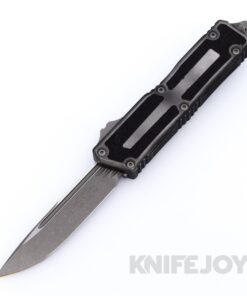MICROTECH 1278-10APWME Scarab II GEN III Auto OTF Single Edge Apocalyptic Standard Blade with Weathered Metal Aluminum / Traction Inlay Handles
