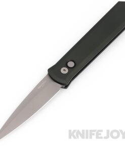 Pro-tech Knives 920-GREEN GODFATHER Auto Bead Blasted Plain Edge Blade with GREEN Aluminum Handles