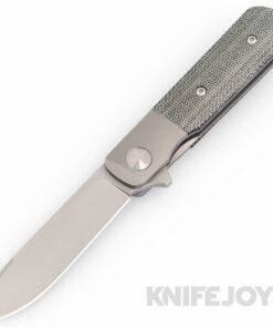 Terrain 365 T365-10713 Otter ATB Flipper Linerlock Terravantium Cobalt Blade with Black Canvas Micarta Handles