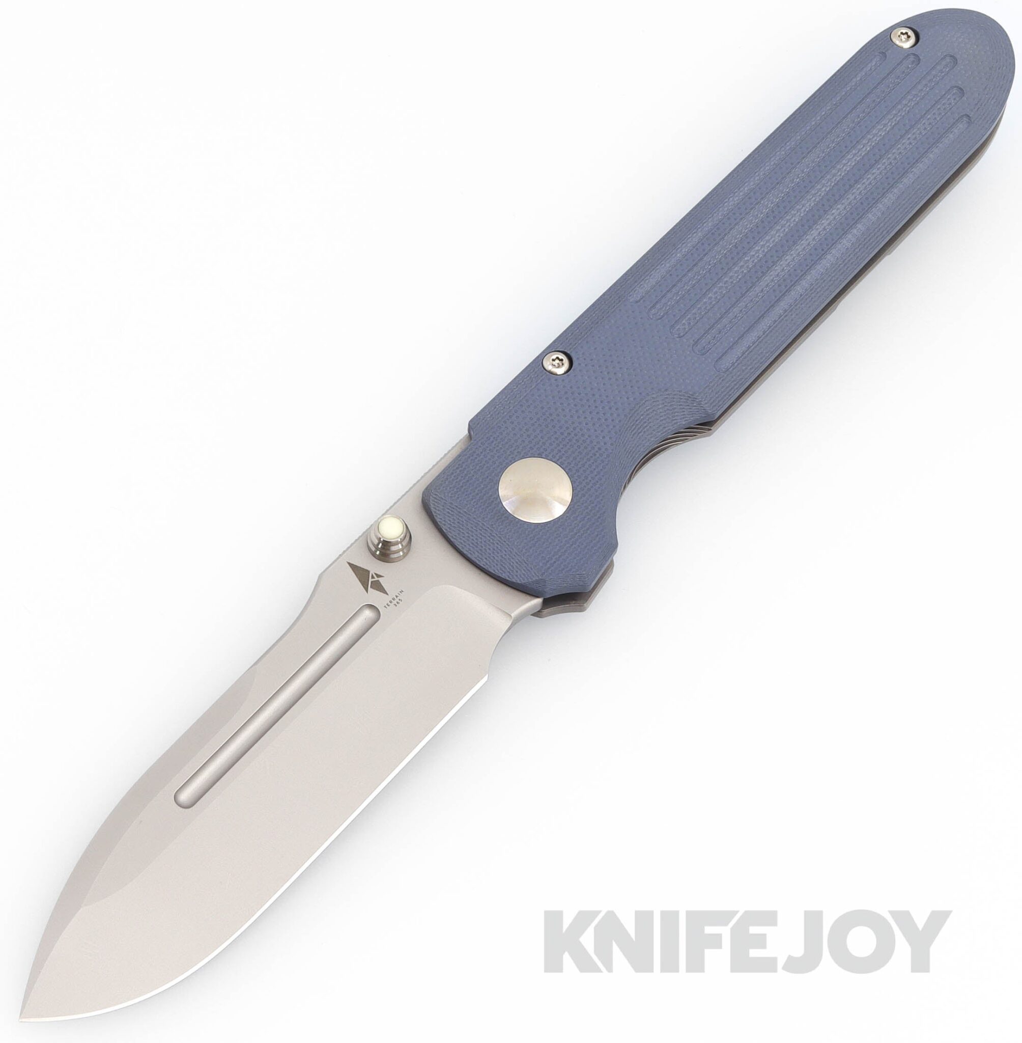 Terrain 365 T365-10523 Invictus ATSP Framelock Folder Terravantium Cobalt Blade with Grey G10 Handles